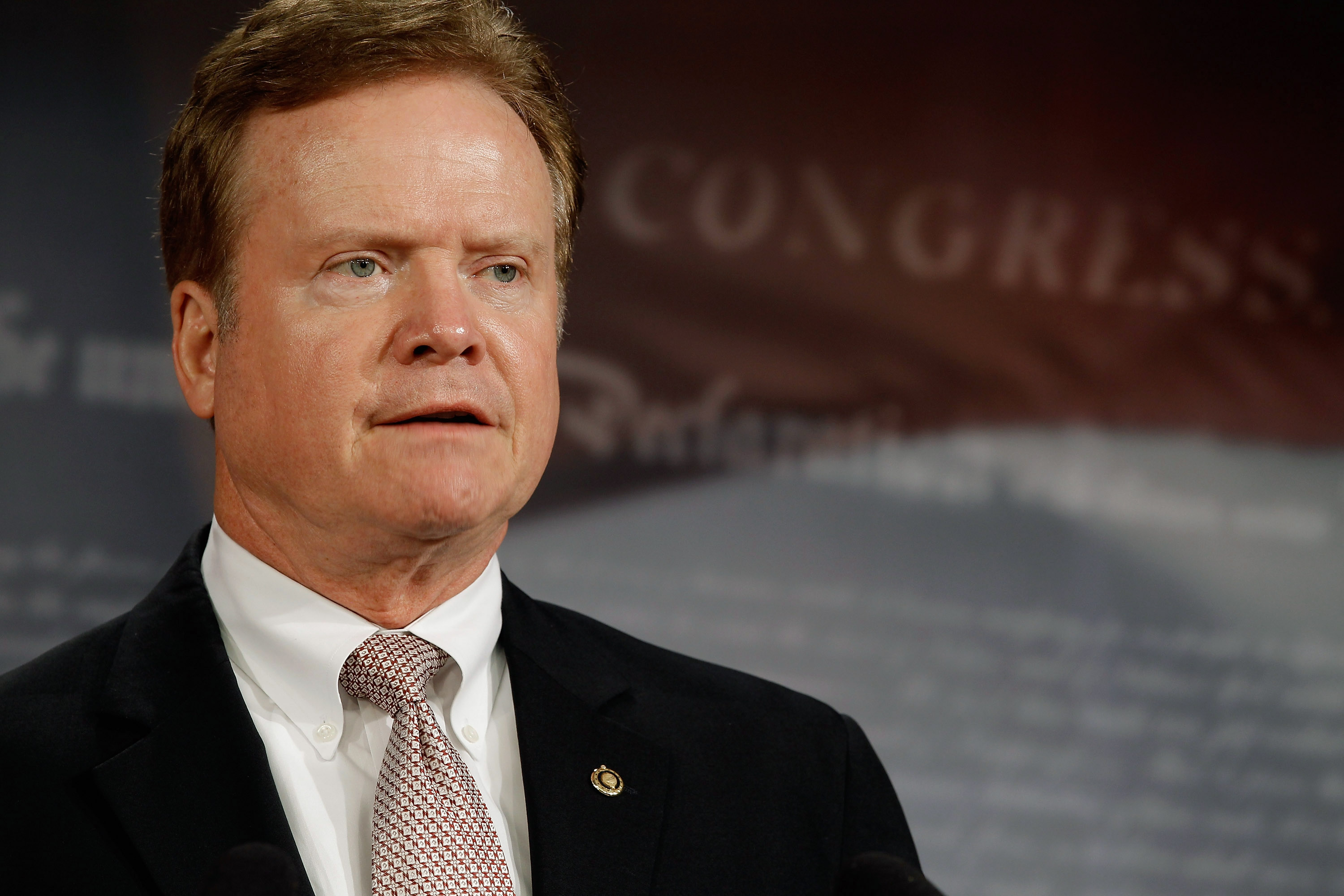 WASHINGTON, DC - MARCH 01: Sen. Jim Webb (D-VA) holds a news conference to announce legislation to overhaul the federal government's planning, management, and oversight of wartime-support contracting at the U.S. Capitol March 1, 2012 in Washington, DC. Webb and co-sponsor Sen. Claire McCaskill (D-MO) said they believe this is enough support in Congress to pass the legislation, which would build a greater system of accountability in military contracting. (Photo by Chip Somodevilla/Getty Images)
