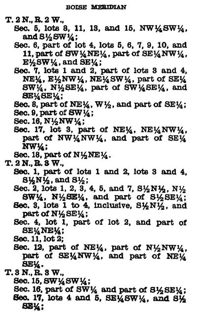 image of land coordinates contained in this executive order