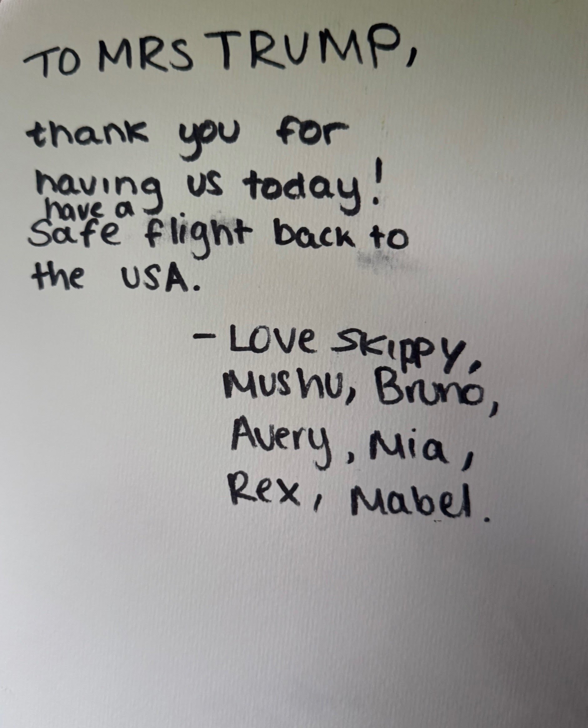 an image of the note from the children