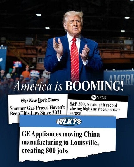 image of Trump and various news headlines