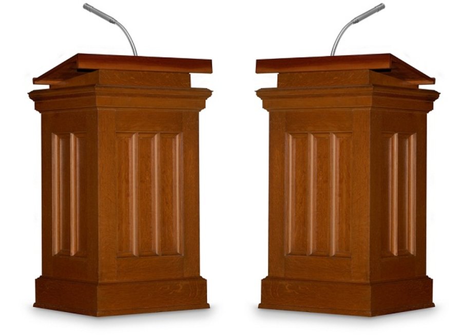 empty podium for debate