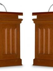 empty podium for debate